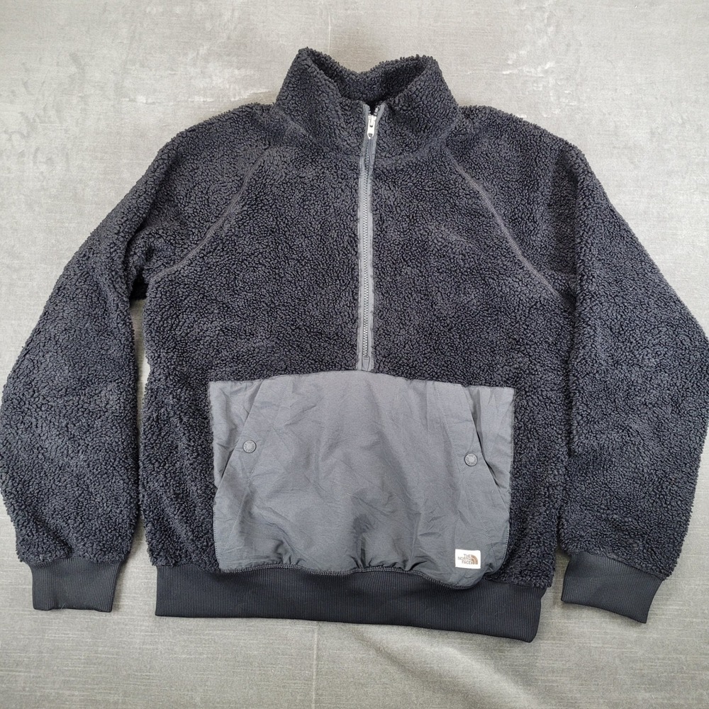 The North Face Jacket Men's Medium Ridge Fleece Half Zip Pile Sherpa Pullover